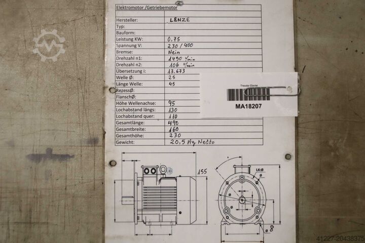 Getriebemotor 0,75 kW 106 U/min Lenze G50BH121MVAR2C00  M55AP080M045E00CTZ