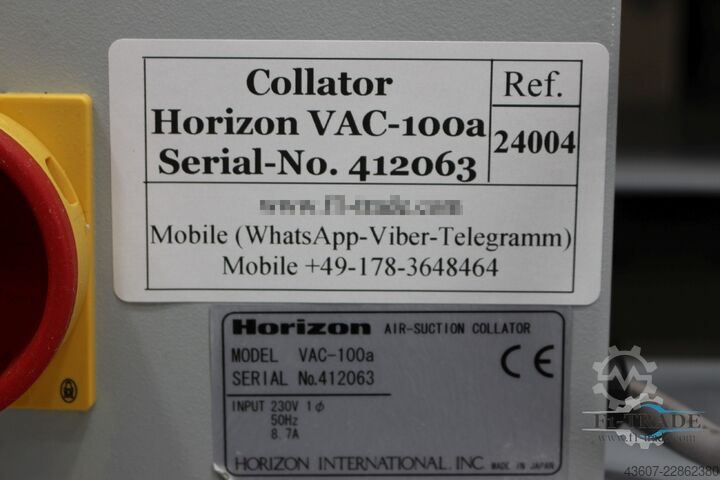 Máquina reunidora / Agrupadora Horizon VAC 100a