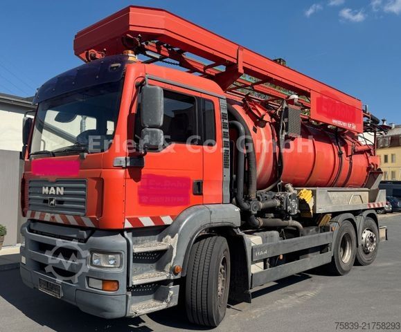 Vakumlu tank kamyonu MAN 26.410, KROLL 3-10, Vakuumpumpe, WRS, Lenkachse