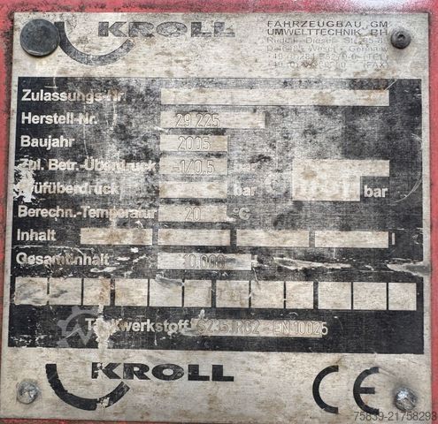 Vakumlu tank kamyonu MAN 26.410, KROLL 3-10, Vakuumpumpe, WRS, Lenkachse