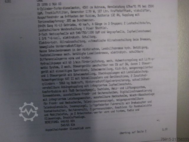 Otro CASE JX 1090 U Allrad Klima Druckluft 24-Gang 40Km/h