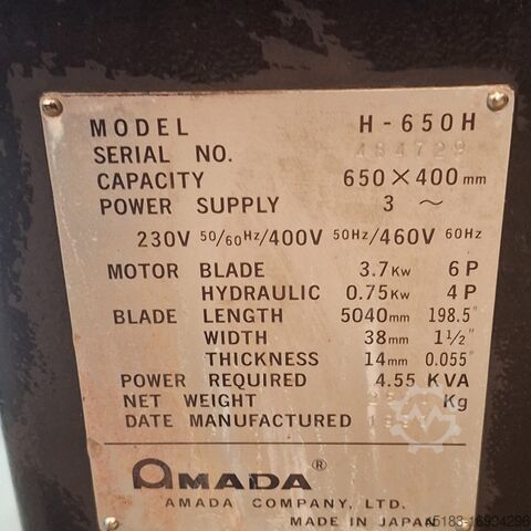 Lintzaag AMADA H650HD