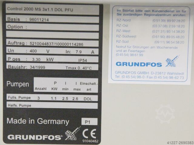 Ovládání čerpadla Grundfos Control 2000