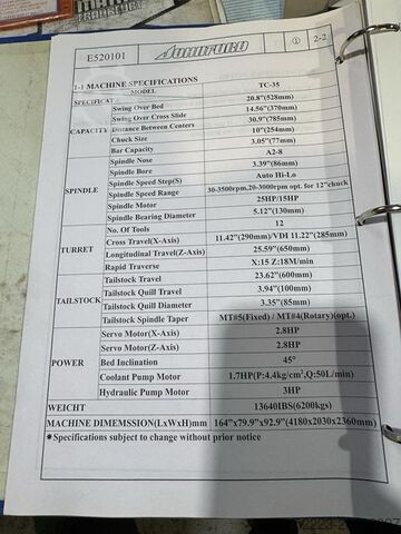 CNC lathe MATRA TC35