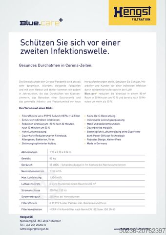 Luchtzuiveraar Blue.care Hengst Luftreiniger Blue.care