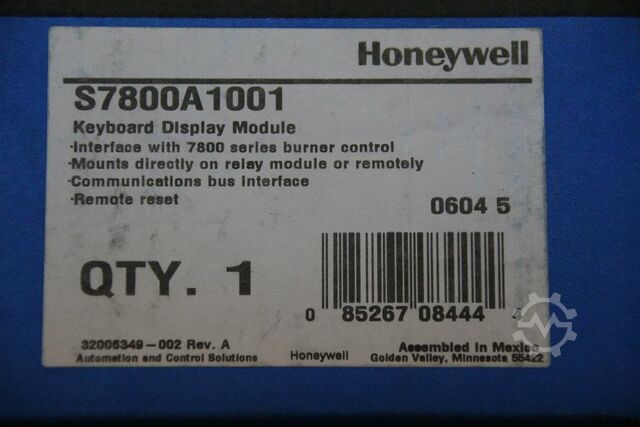 Het Configuratiescherm Honeywell S7800A1001