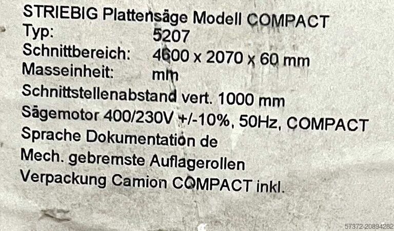 Panel-sav Striebig Compact 5207