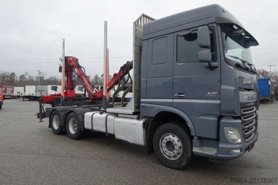 Camion forestier DAF XF 510 MIT PENZ LADEKRAN 15Z8.70 INKL. HOLZGREIFER 6X4