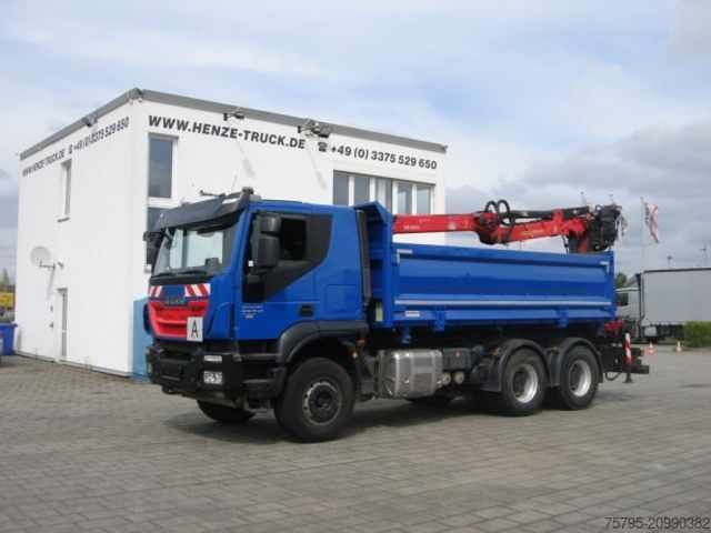 Kipper LKW IVECO TRACKER 260T50 6x4 3-Achs Kipper Heckkran Espilo