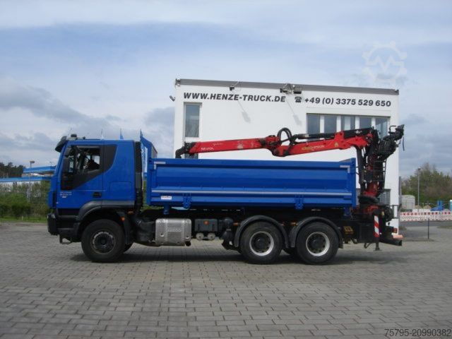 Kipper LKW IVECO TRACKER 260T50 6x4 3-Achs Kipper Heckkran Espilo