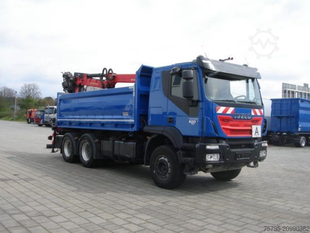 Kipper LKW IVECO TRACKER 260T50 6x4 3-Achs Kipper Heckkran Espilo