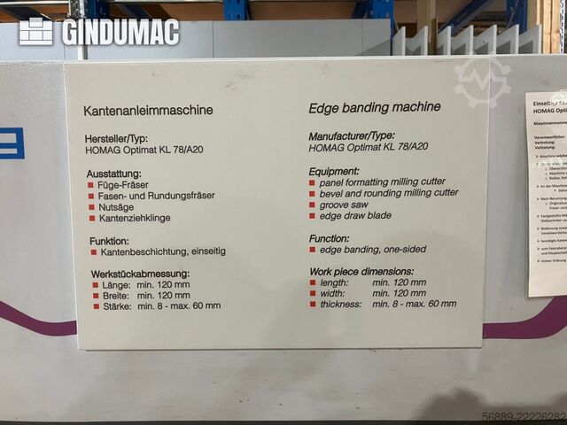 HOMAG Optimat KL 78/A20/S2 HOMAG Optimat KL 78/A20/S2