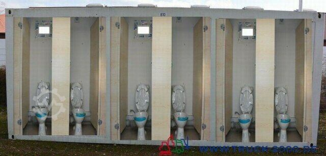 Open aanhangwagen met zeil  Sanitär Toiletten Container NEU 6 Toiletten