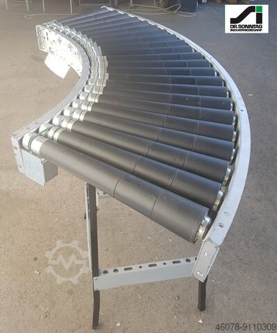 Curved roller conveyor 90° non-driven roller curve Dematic 600-540 IR765