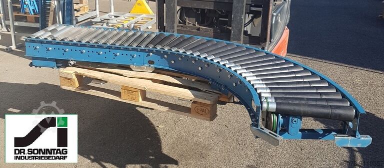 Curved roller conveyor 90° left driven +... Dematic 500-440 IR765 + 880-500-440