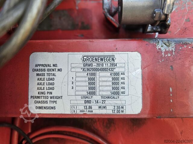 2004 Groenewegen DRO 14-27/ NETTE CHASSIS/ BPW SCHIJFREM. groenewegen DRO 14-27/ NICE CHASSIS/ BPW DISC.