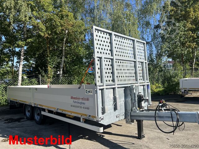 Open aanhangwagen Möslein THT 14,4 G 7,2  14,4 t Tandem- Pritschenanhänger- Tieflader