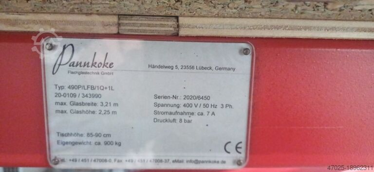 Table de découpe du verre Pannkoke Floatschneidetisch für Geteilte Bandmaße