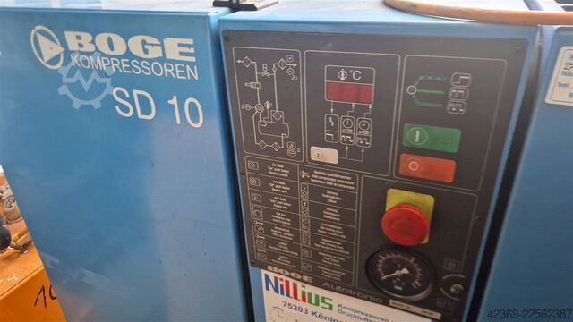 κοχλιοειδής συμπιεστής BOGE SD10  mit Kältetrockner und 500 l Behälter