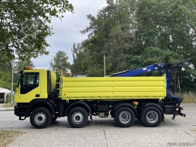 Kipper LKW iveco Stralis AD340T41  8x4 *KLIMA*PENZ 10.83H Kran*