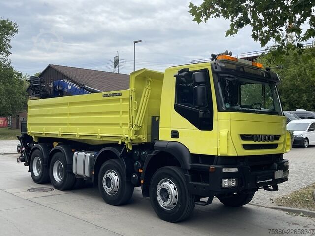 Kipper LKW iveco Stralis AD340T41  8x4 *KLIMA*PENZ 10.83H Kran*