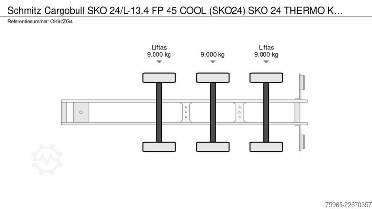 Semirimorchio frigorifero SCHMITZ CARGOBULL SKO 24/L-13.4 FP 45 COOL (SKO24) SKO 24 THERMO K