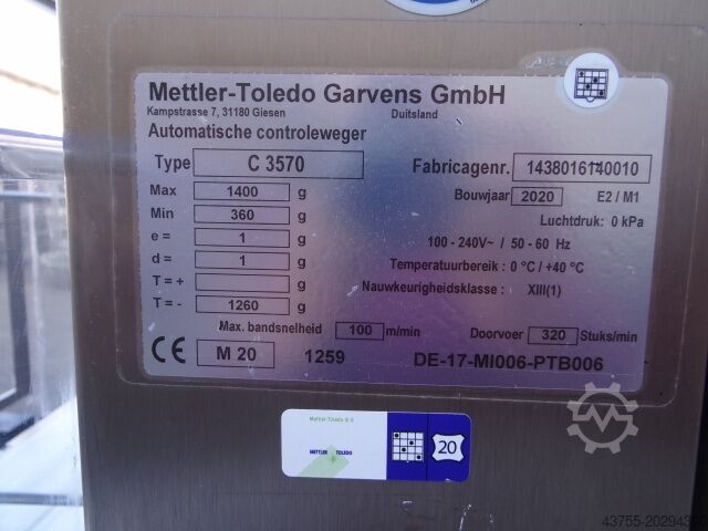 Checkweigher Garvens Metler-Toledo C3570