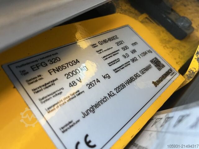 Elektrisk 4 -hjulig gaffeltruck Jungheinrich EFG320