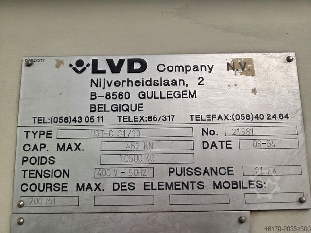 Hydraulische guillotineschaar LVD HST-C 31 13