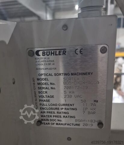 Optisk sorterare för spannmål, kaffe, frön Bühler UK Limited SORTEX B5 MultiVisionDXDX Optical Sorter