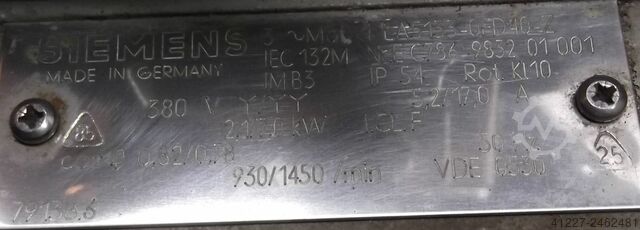 Elektrik motoru 2.1 / 7 kW 930/1450 Rpm Siemens IEC132M IMB3