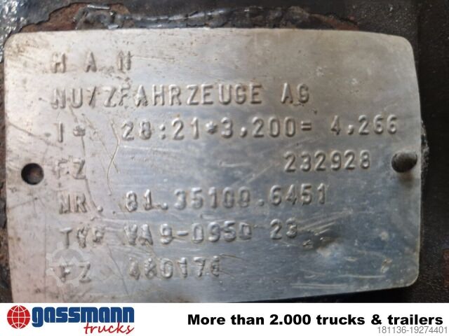 Poljoprivredna mašina MAN VA 9-0950 23 9t Vorderachse