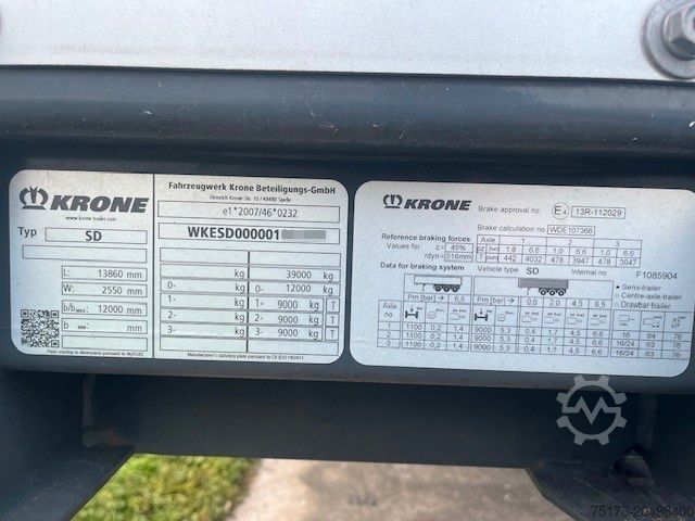 Otevřený návěs s plachtou KRONE Profi Liner SDP 27 eLB50-CS Curtainsider