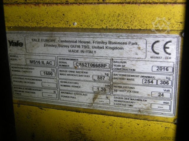 Stivuitor manual YALE MS 16 IL AC