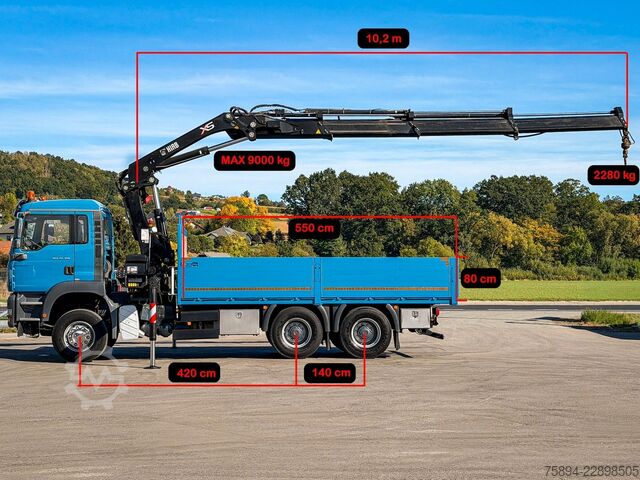 Truck mounted crane MAN TGA 26.390 * PRITSCHE 5,50 m * 6x4 * KRAN/ FUNK!