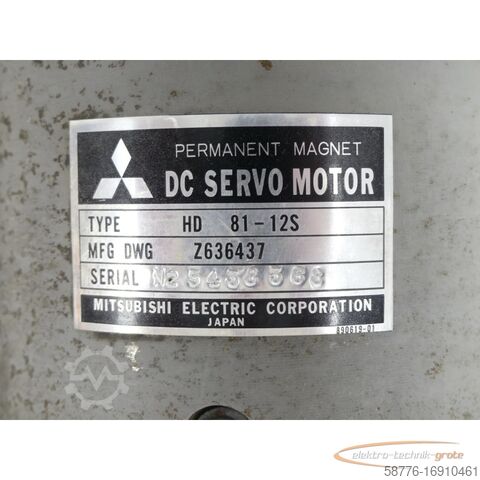 Mitsubishi engine Mitsubishi HD 81-12S DC Servo Motor SN:N25438368