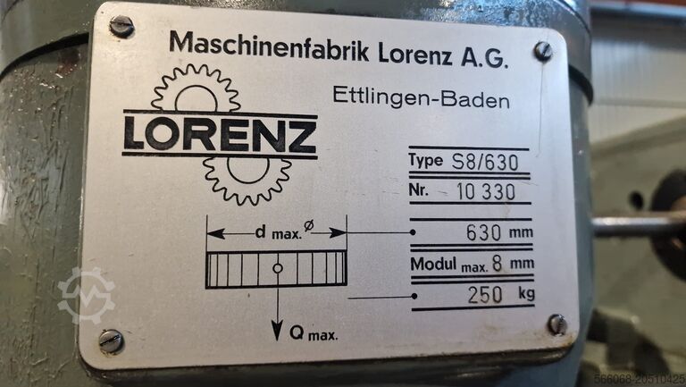 Gear shaping machine LORENZ S8/630 Lorenz S8/630