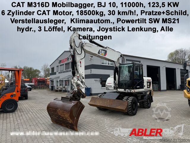 Gumikerekes kotrógép Caterpillar M316D Mobilbagger Schnellwechsler 30 km/