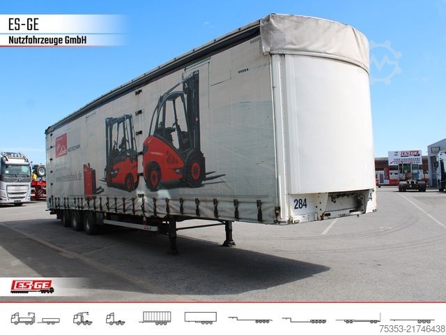 Brandalı açık yarı römork DINKEL 3-Achs-Sattelanhänger, Pritsche+Plane, LBW