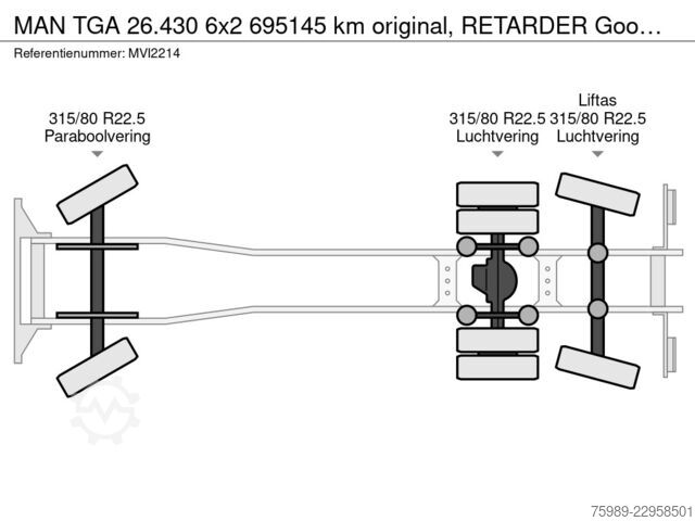Walizka MAN TGA 26.430 6x2  695145 km original, RETARDER Go...