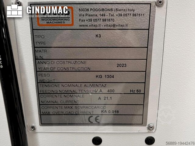 Centre d'usinage du bois CNC VITAP K3