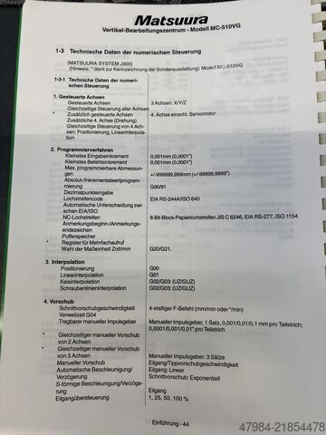 Vertikální obráběcí centrum MATSUURA MC 510 VGM