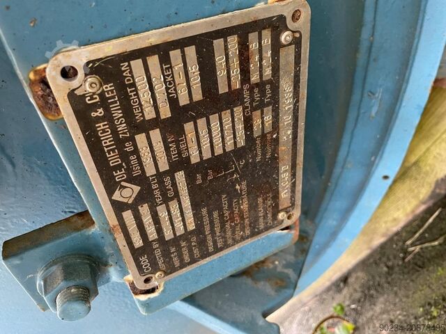 10.000 liter De Dietrich Model CE10000 verticale glasgeëmailleerde reactor DE DIETRICH CE10000