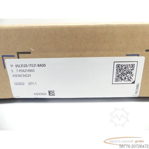 Componente Siemens Siemens 6SL3120-1TE21-8AD0 Single Motor Modul 18A SN: T-PD6214860 FS: E ungebr.
