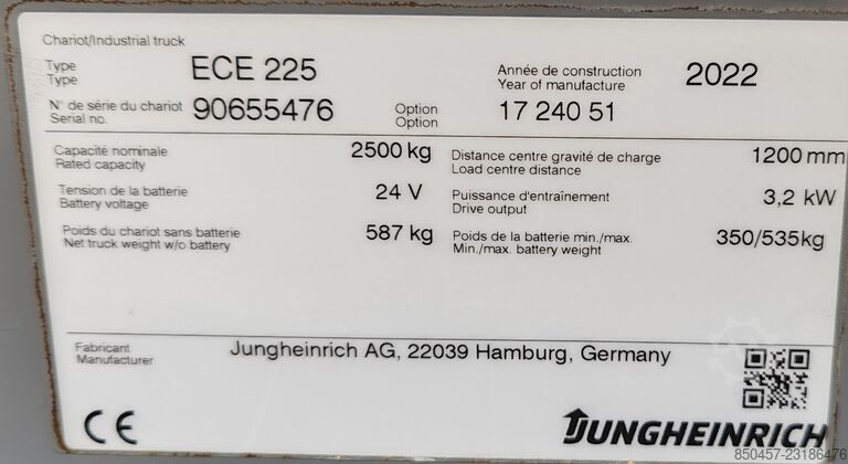  Jungheinrich ECE 225 2.4m