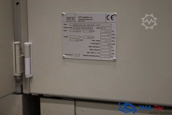 Sistema di riscaldamento a induzione EFD Induction a.s. SINAC 200/320 SM DUAL 2U2F