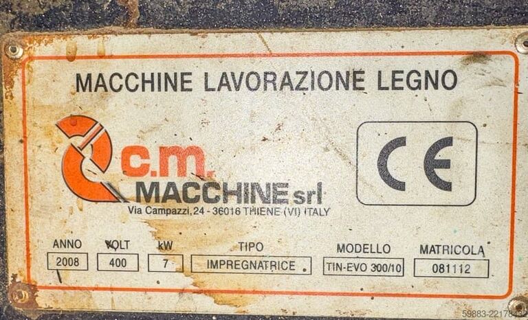 Volledige verfinstallatie CM Macchine TIN-EVO 300/10 + RMS 40×800
