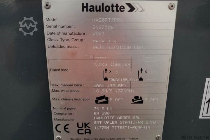 Articulated boom lift Haulotte HA20RTJ Pro Valid inspection, *Guarantee! 20.6 m W