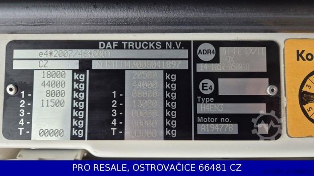 Standaard trekker DAF XF 460 FT SC EURO 6 + PARKCLIMA + 2014
