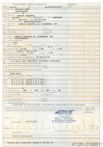 Koeloplegger SCHMITZ CARGOBULL SKO 24/L - 13.4 FP60 + VECTOR 1550 + LIFTACHSE